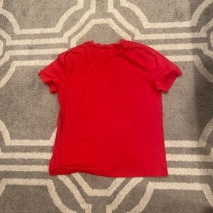 red oversized short sleeve T shirt